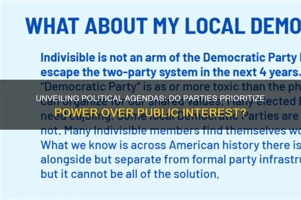do political parties have agendas