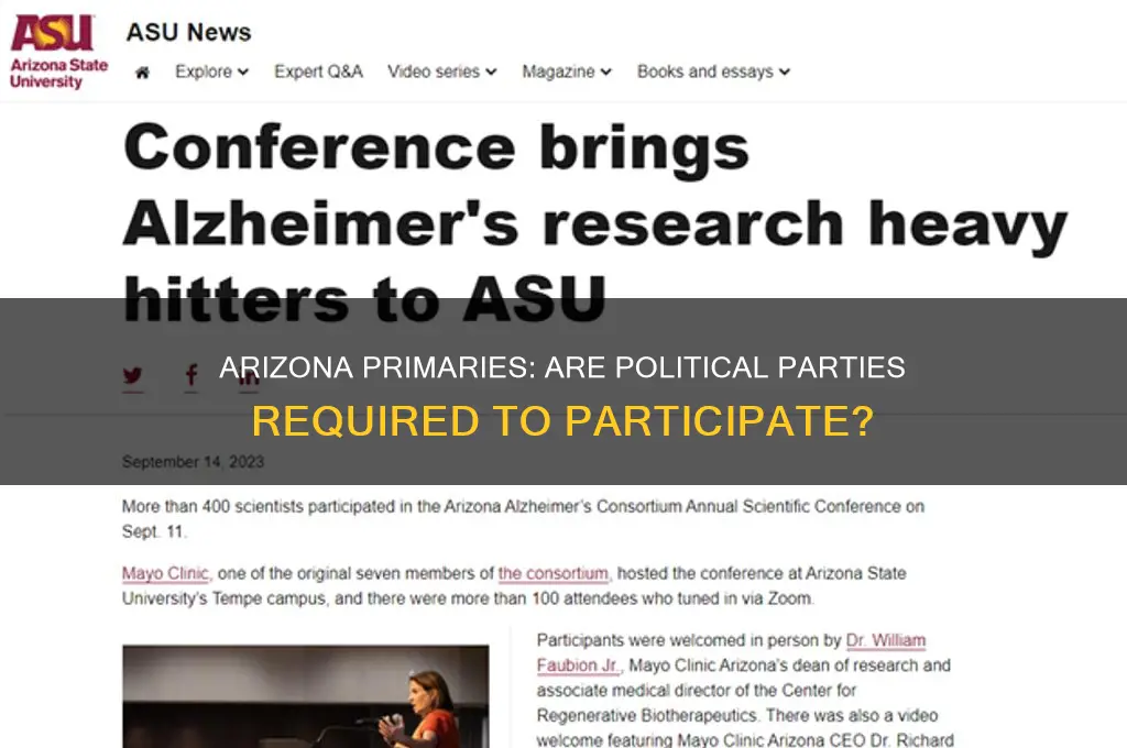 do political parties in arizona have to participate in primaries
