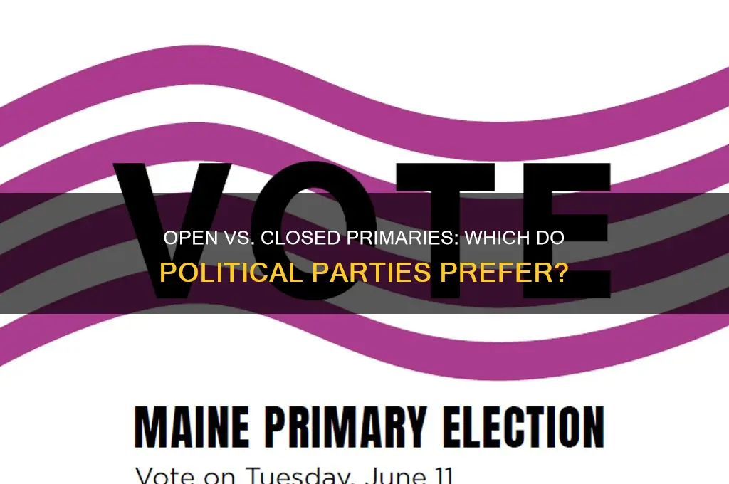 do political parties like open primaries or closed