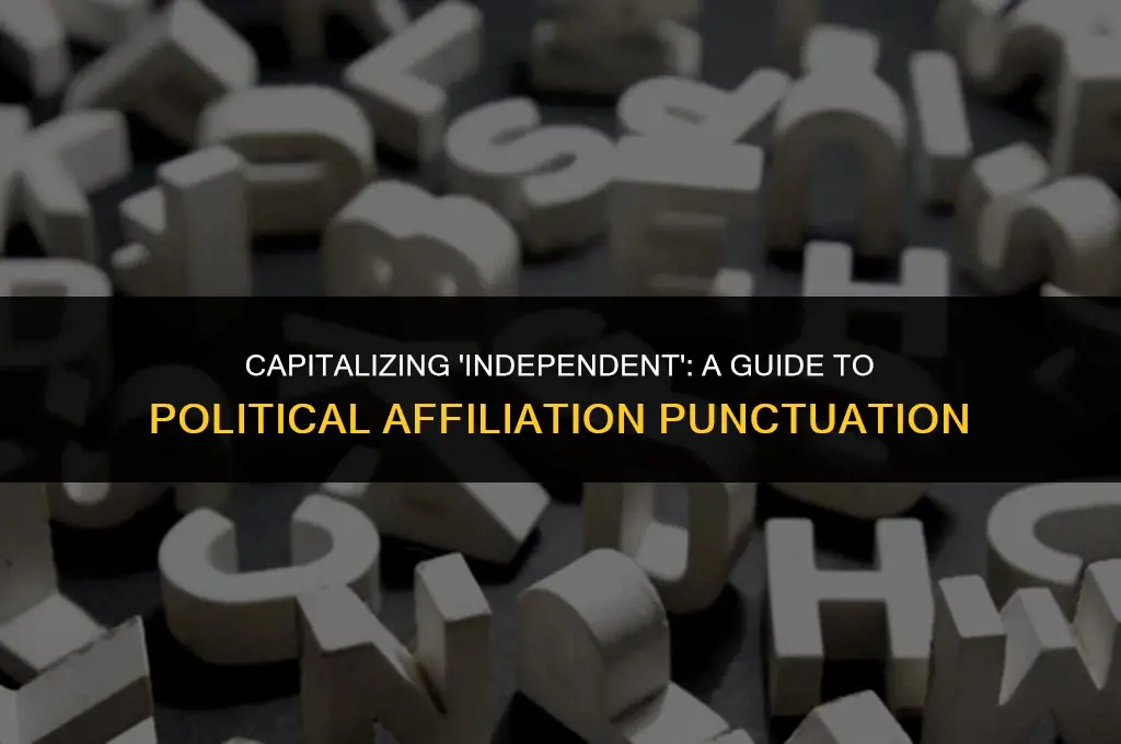 do you capitalize independent for political affiliation