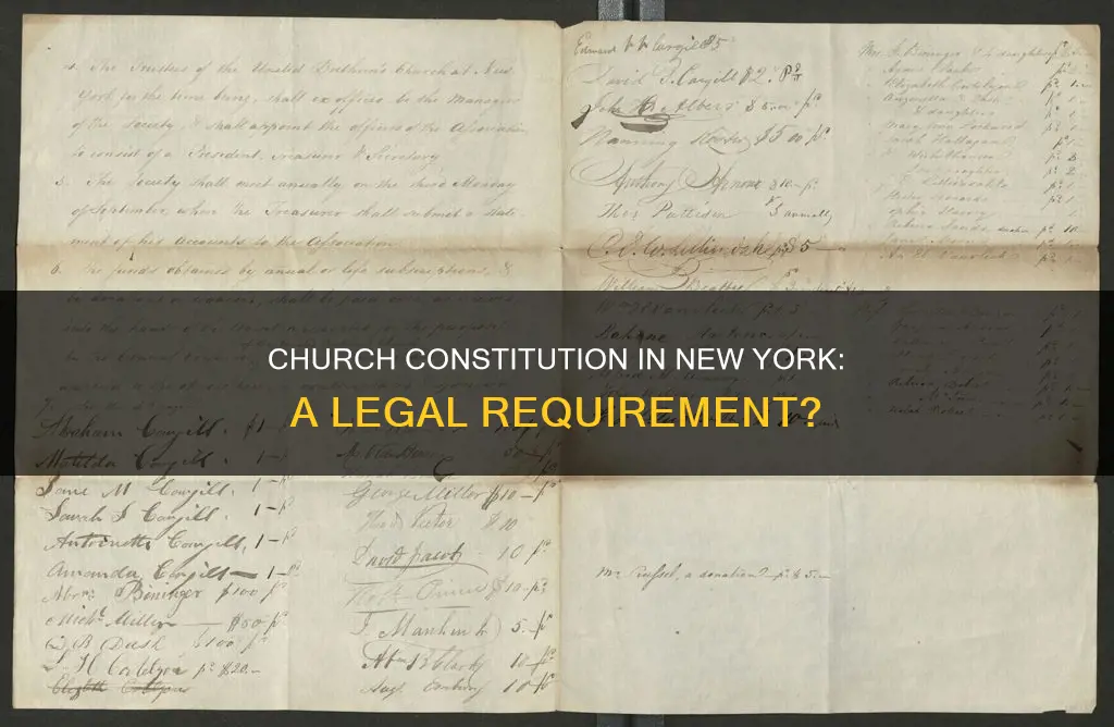 does a church need a constitution in new york