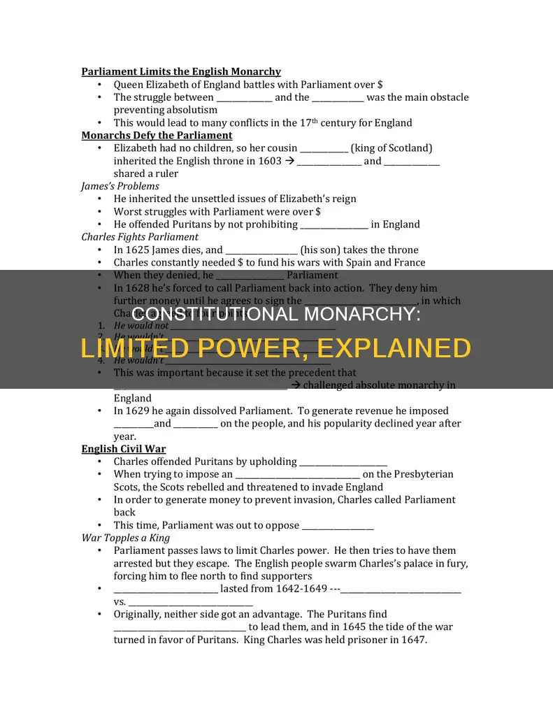 does a constitutional monarchy have limited power