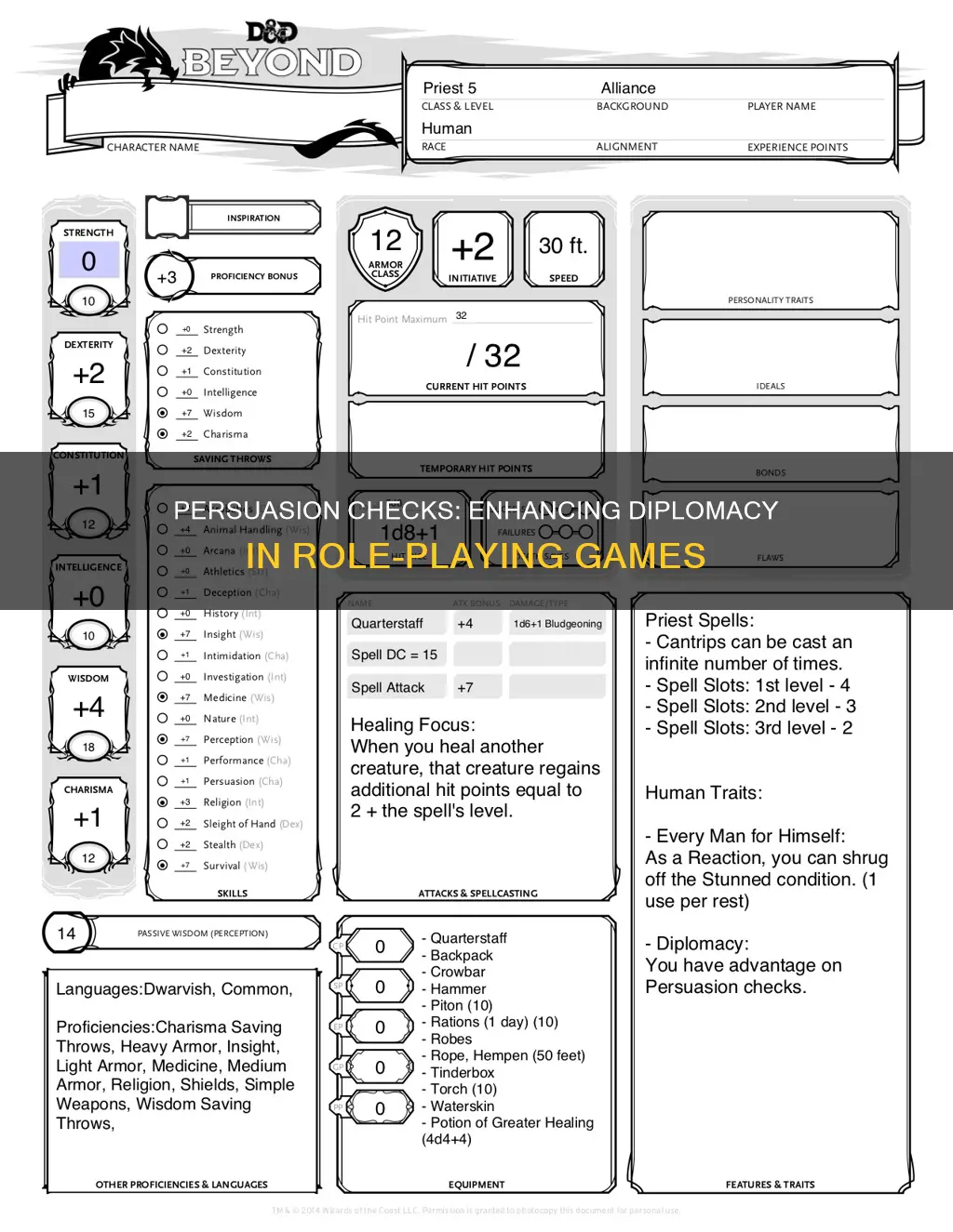 does a persuasion check add diplomacy