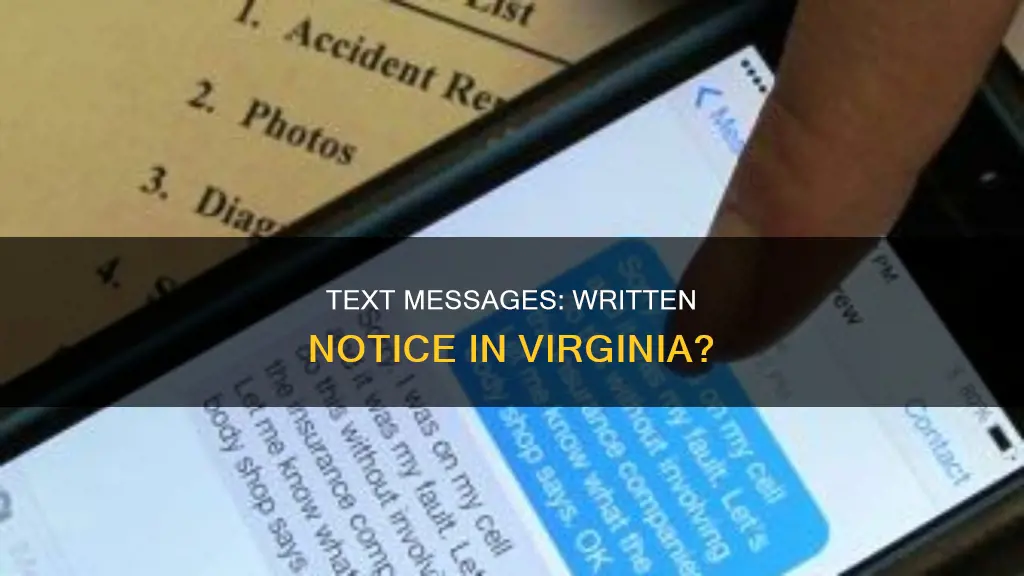 does a text message constitute written notice in virginia