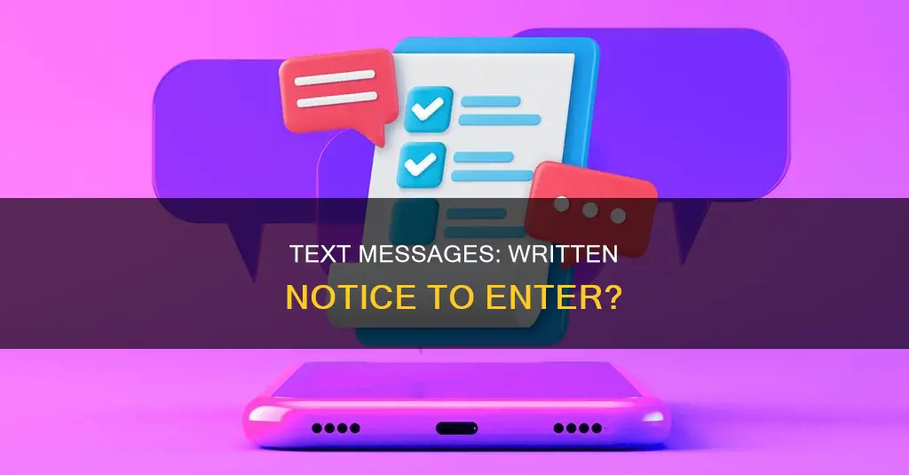 does a text message constitute written notice to entrr