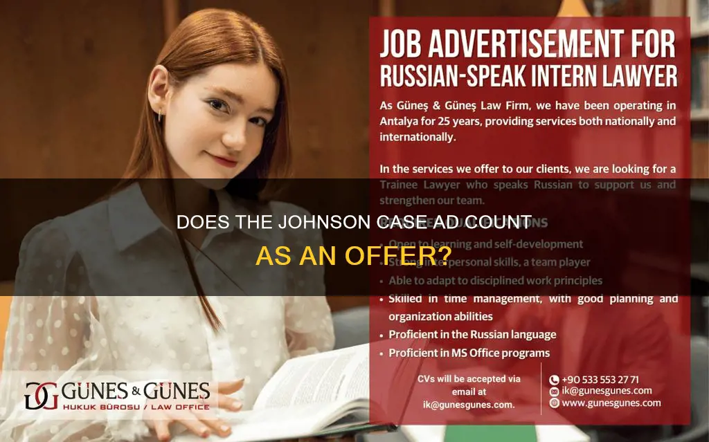 does an advertisement constitute an offer johnson case