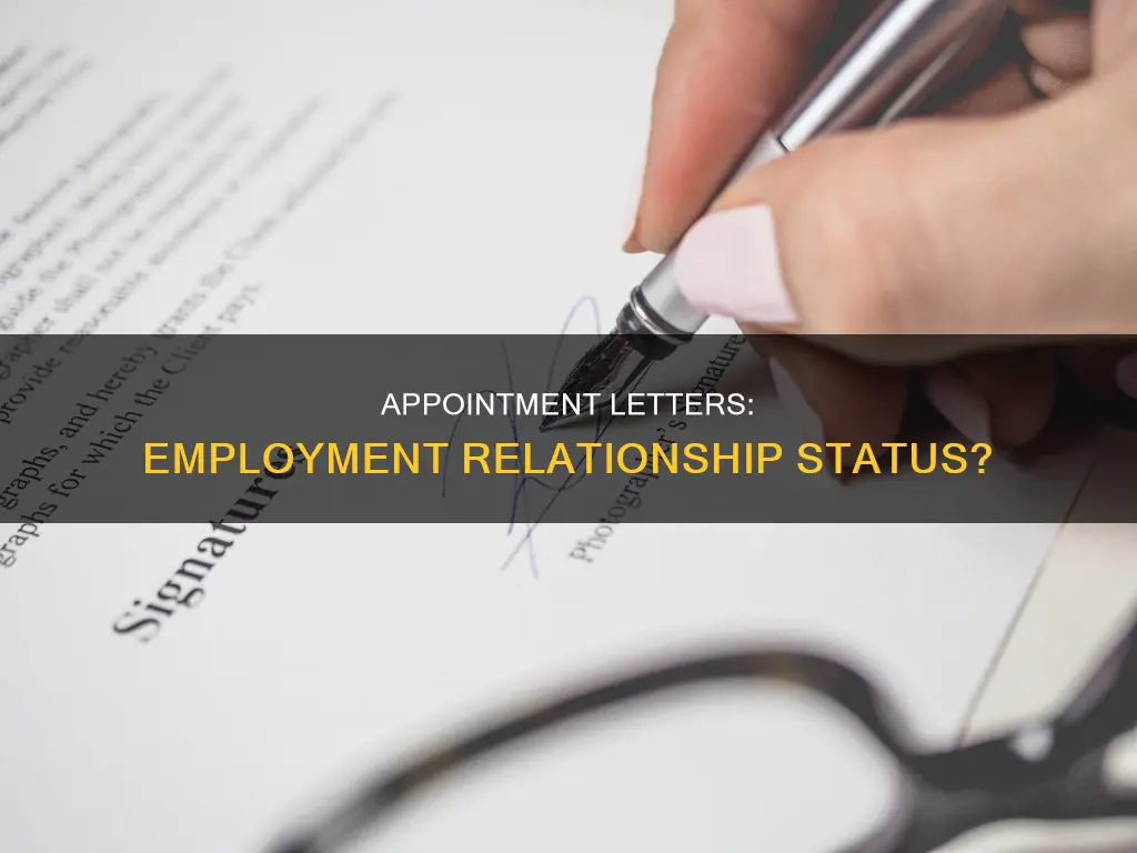 does an appointment letter constitute an employment relationship