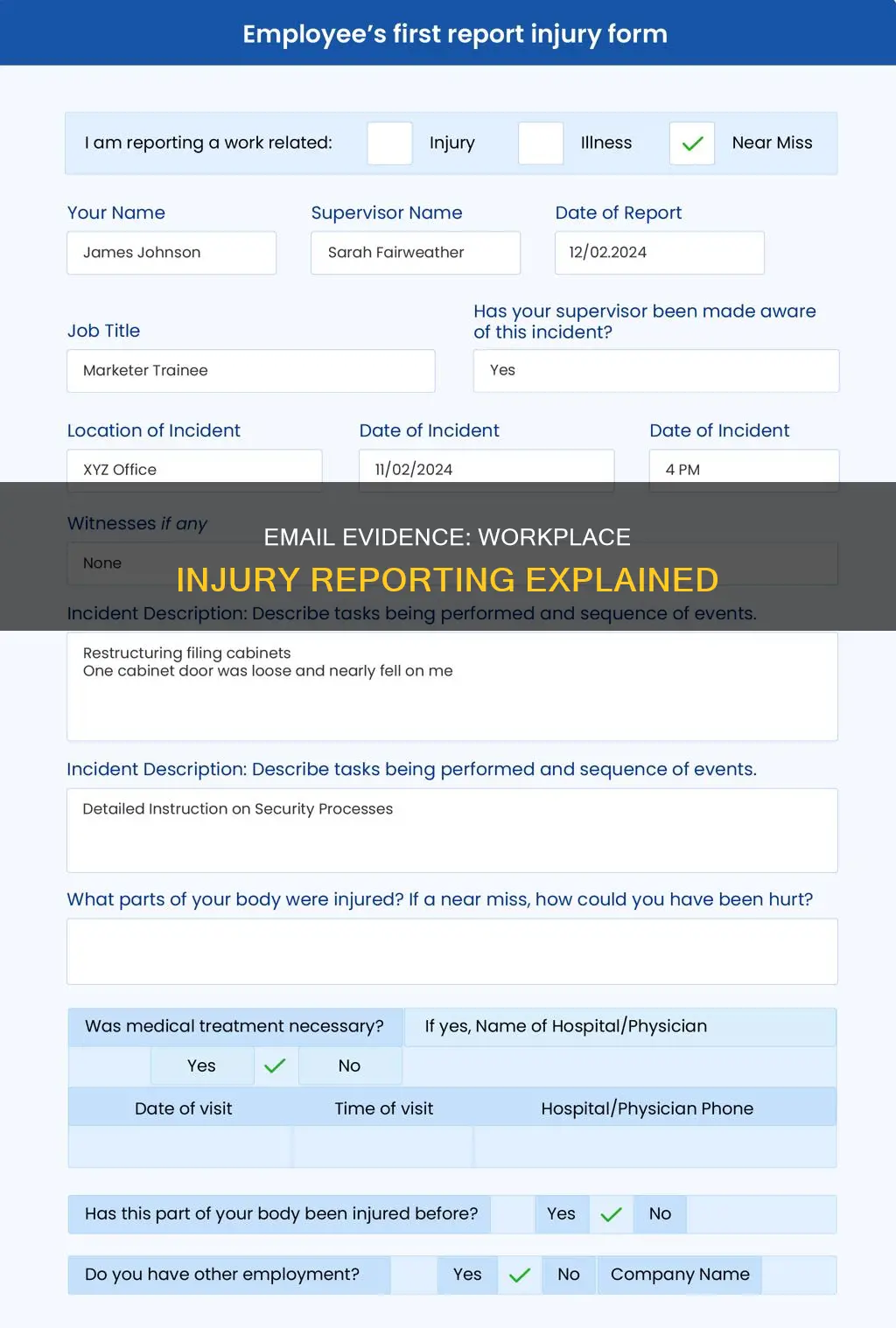 does an email constitute reporting a workplae injury