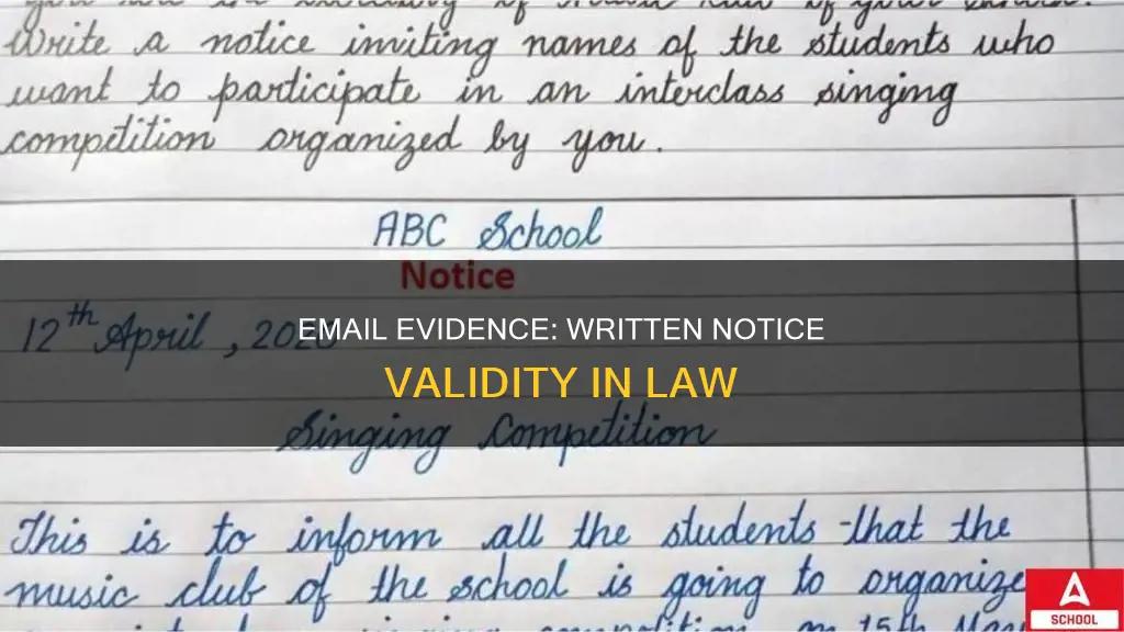 does an email constitute written notice