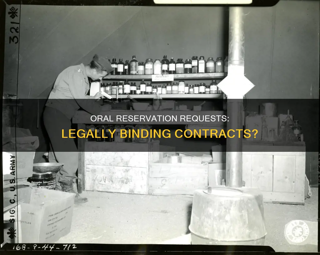 does an oral request for a reservations constitute a contract