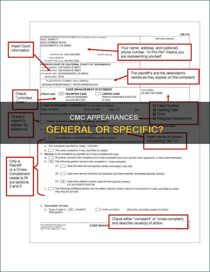 does appearance at a cmc constitute a general appearance