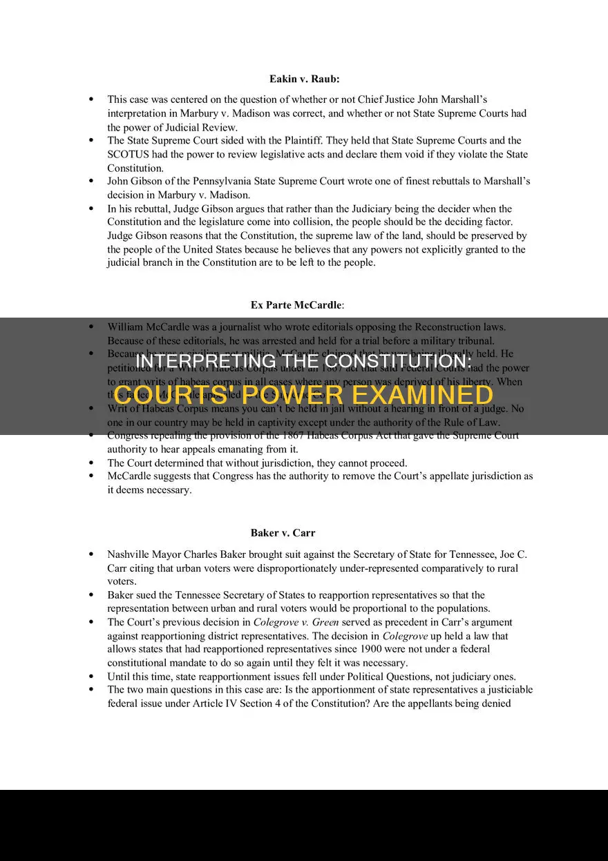 does court have more power to interpret the constitution