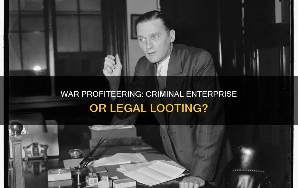 does financially profiting from war constitute a crime