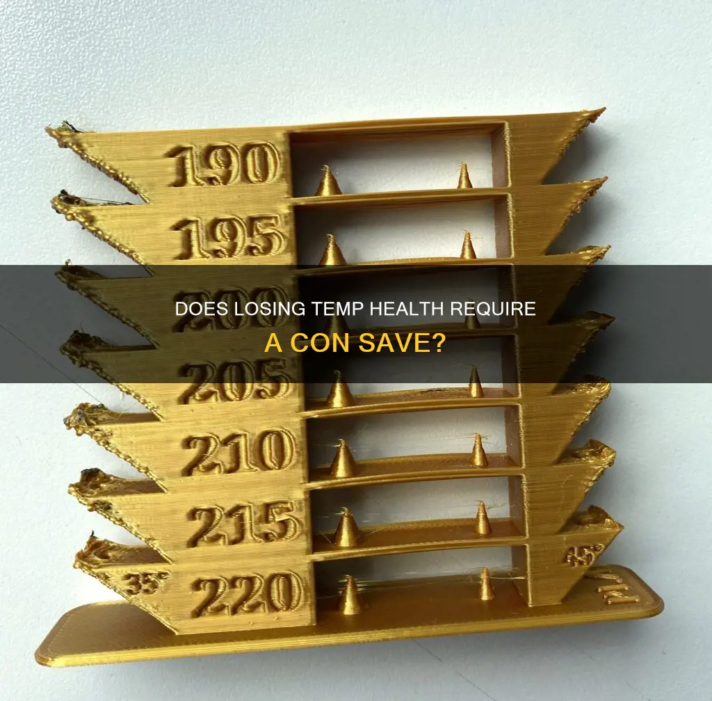 does losing temp health require constitution saving throw