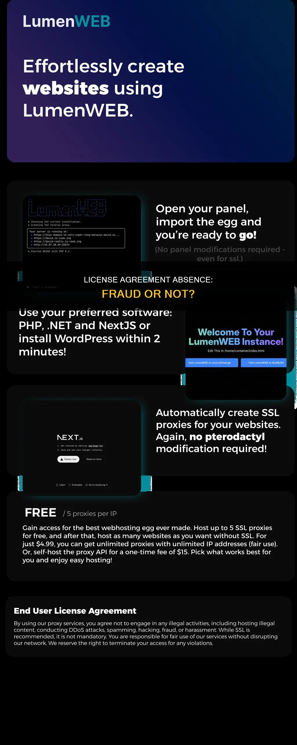 does not presenting a license agreement constitute fraud