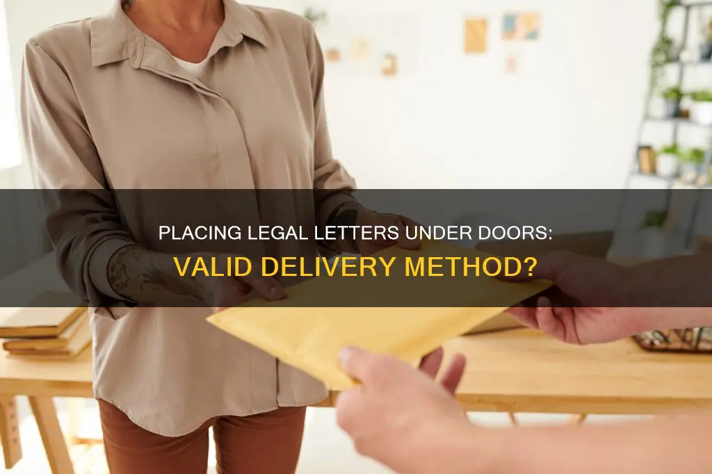 does placing a legal letter under your door constitutes delivery