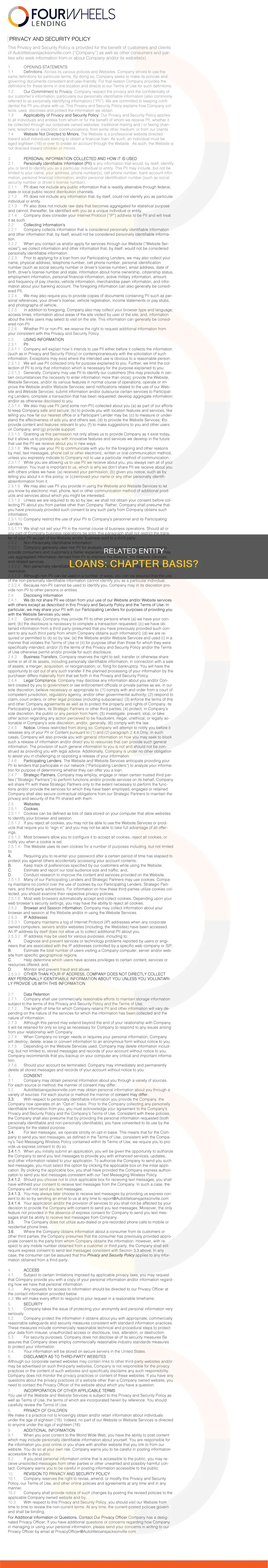 does related entity loans constitute basis for s chapter