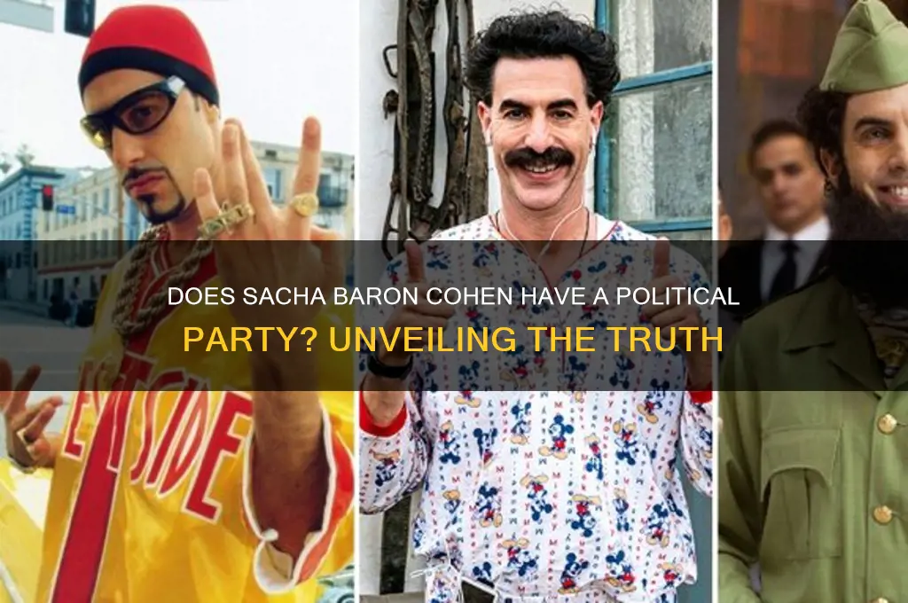 does sacha baron cohen have a political party