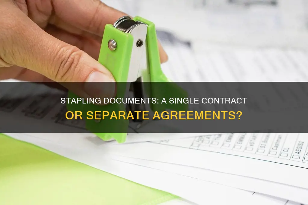 does stapling two documents together constitute a single contract