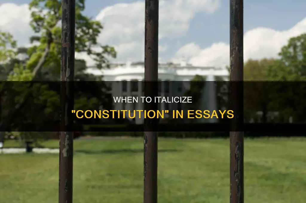 does the constitution have to be italicized in an essay