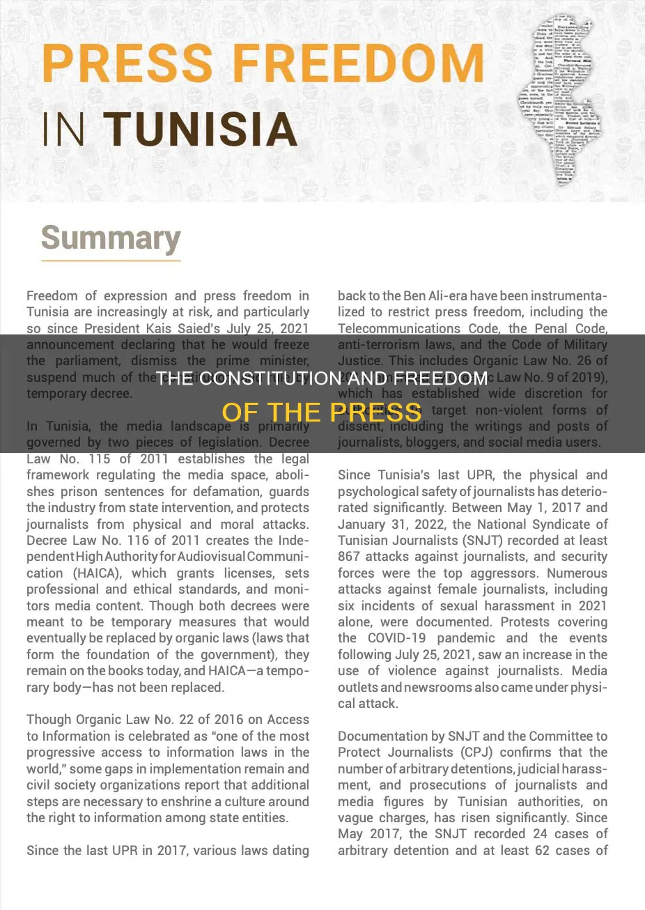 does the constitution mention freedom of the press