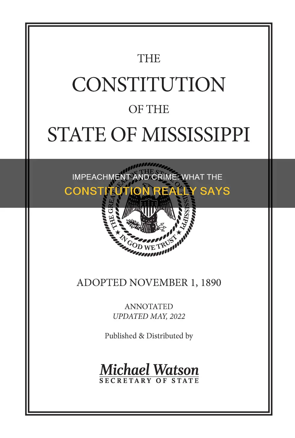 does the constitution require a crime for impeachment