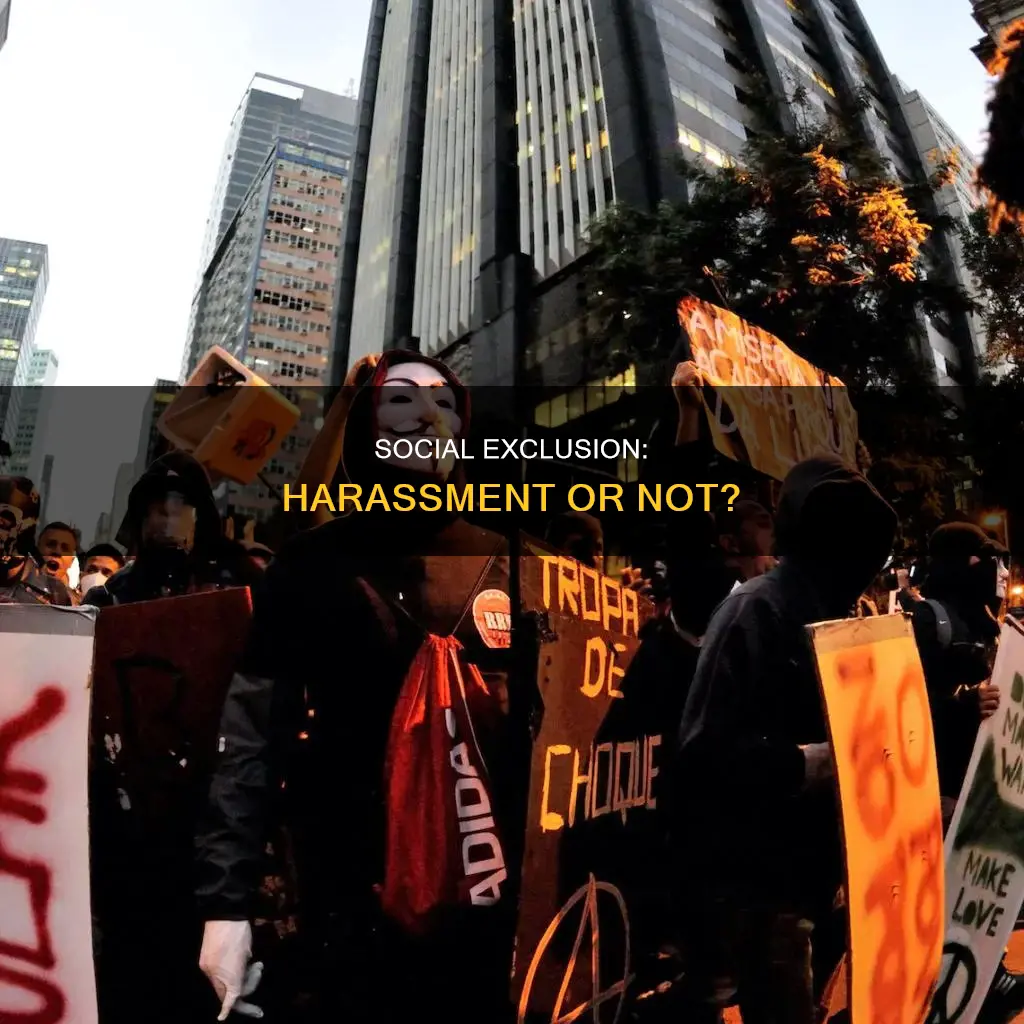 does the exclusion from a social event constitute harassment