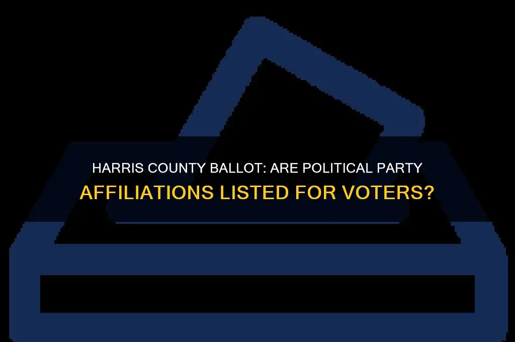 does the harris county ballot list political parties