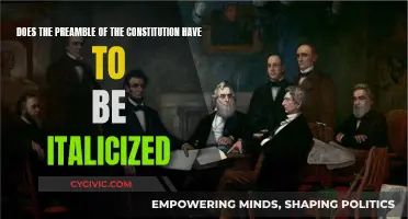 When to Italicize the Preamble of the Constitution