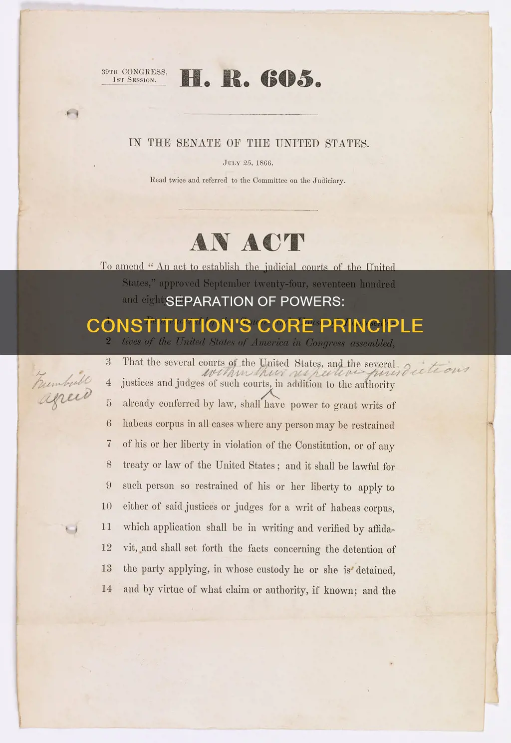 does the seperation of powers come from the constitution