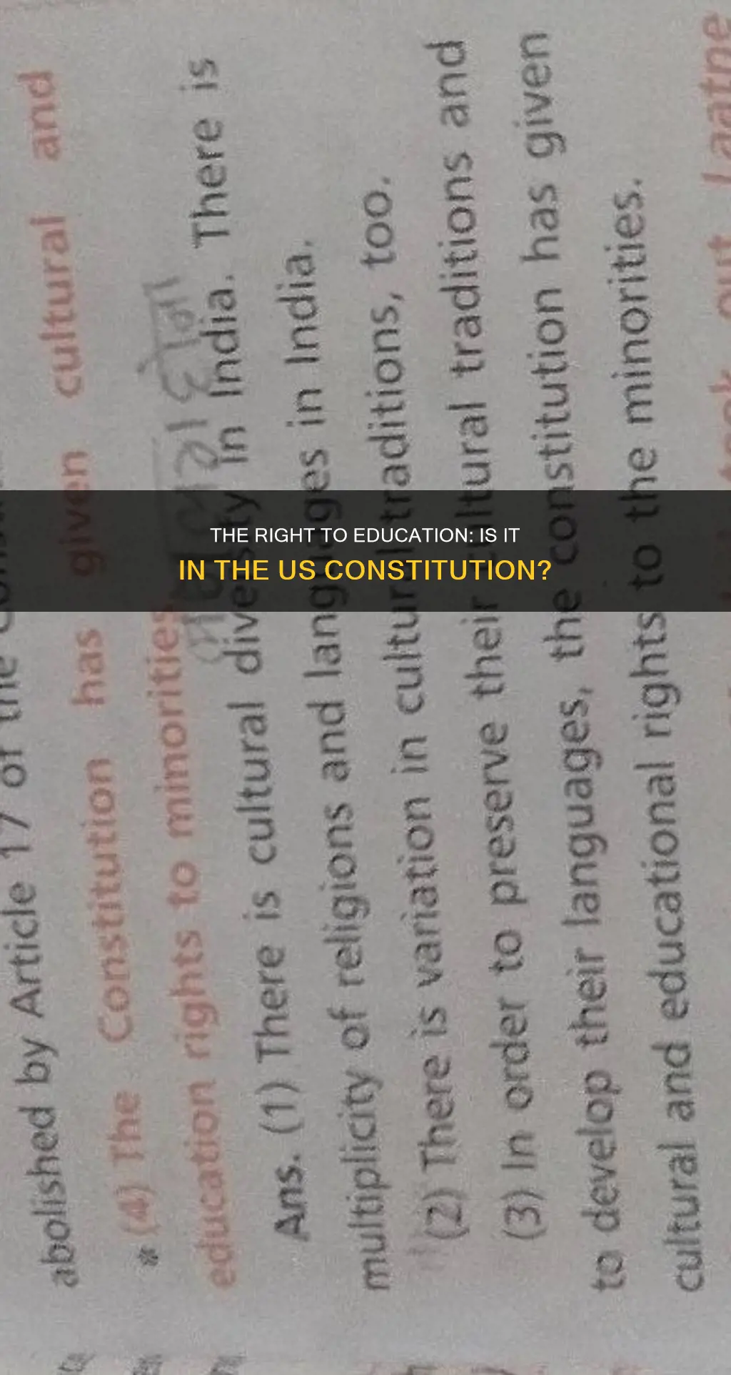 does the u s constitution guarantee and education