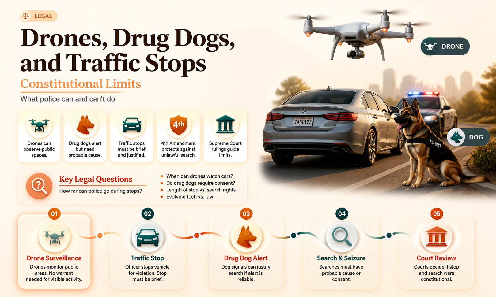 are drones and drug dogs at traffic stops constitutional