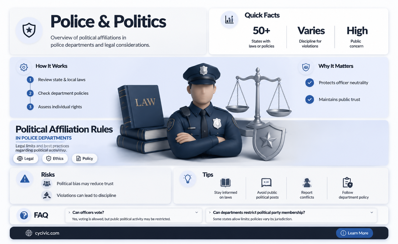 are police departments allowed to have political affiliations