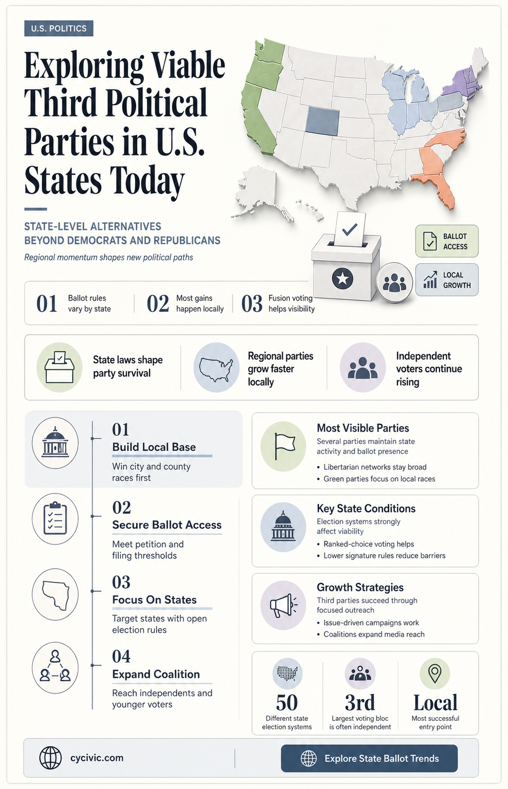 are there states with viable third political parties