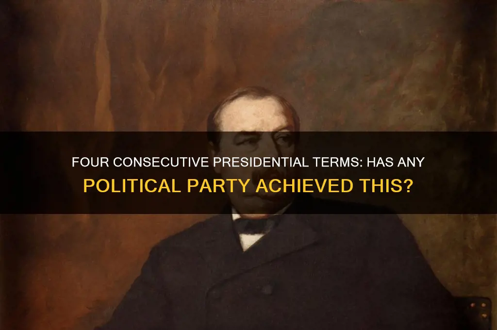 has any political party had the presidency for four terms