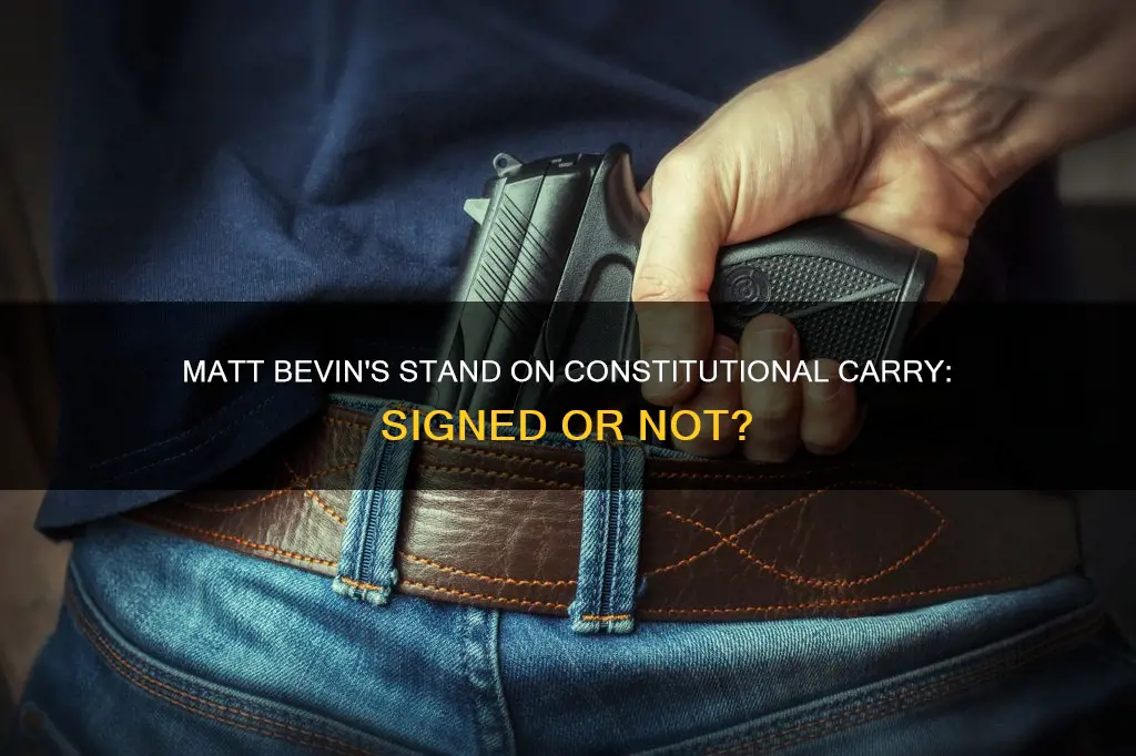 has matt bevin signed constitutional carry