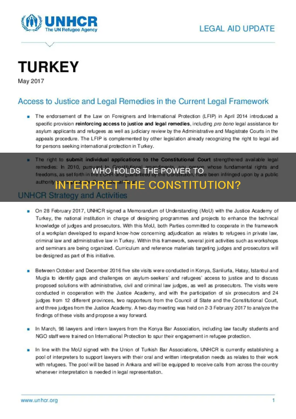has the final authority on interpreting the constitution