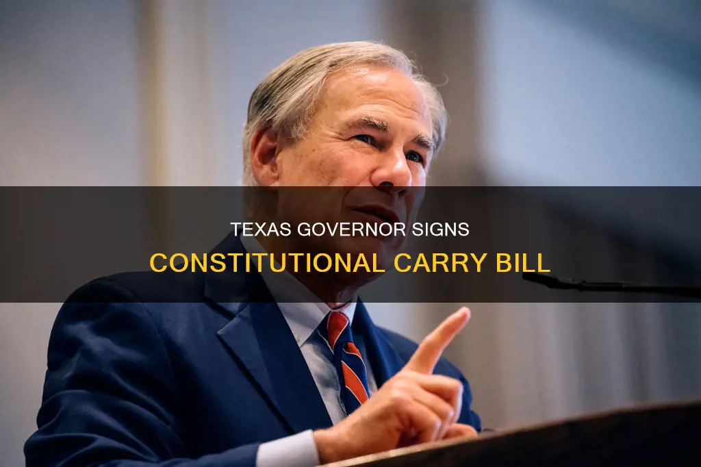 has the governor of texas signed the constitutional carry bill