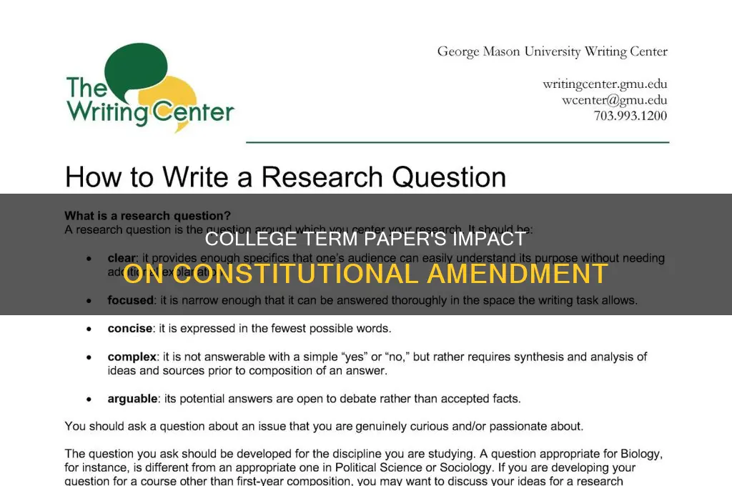 how a college term paper led to a constitutional amendment