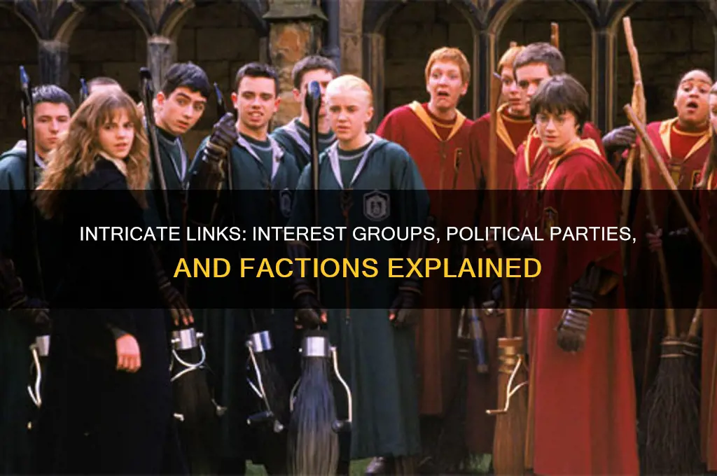 how are intrtrfy groups and political parties relted to factions