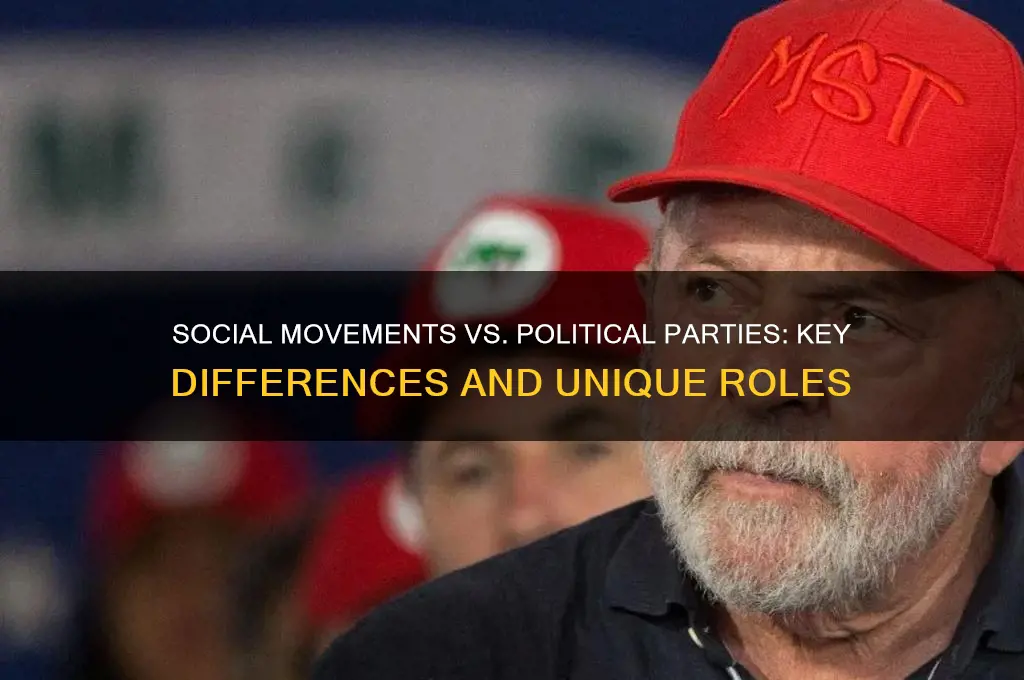 how are social movements different from political parties