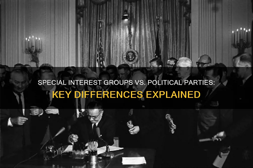 how are special interest groups different from political parties