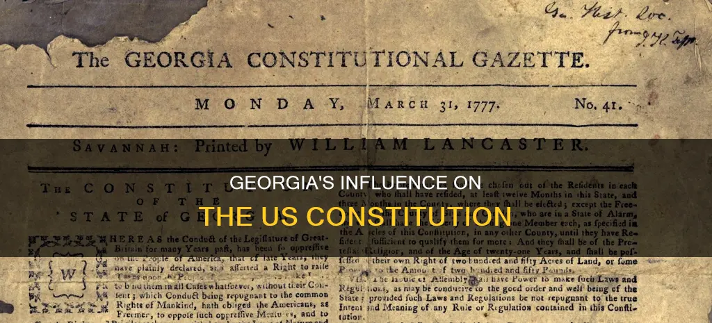 how did georgia contribute to the new constitution