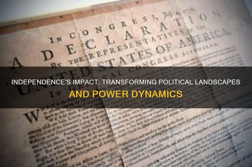 how did indendce chnge politics