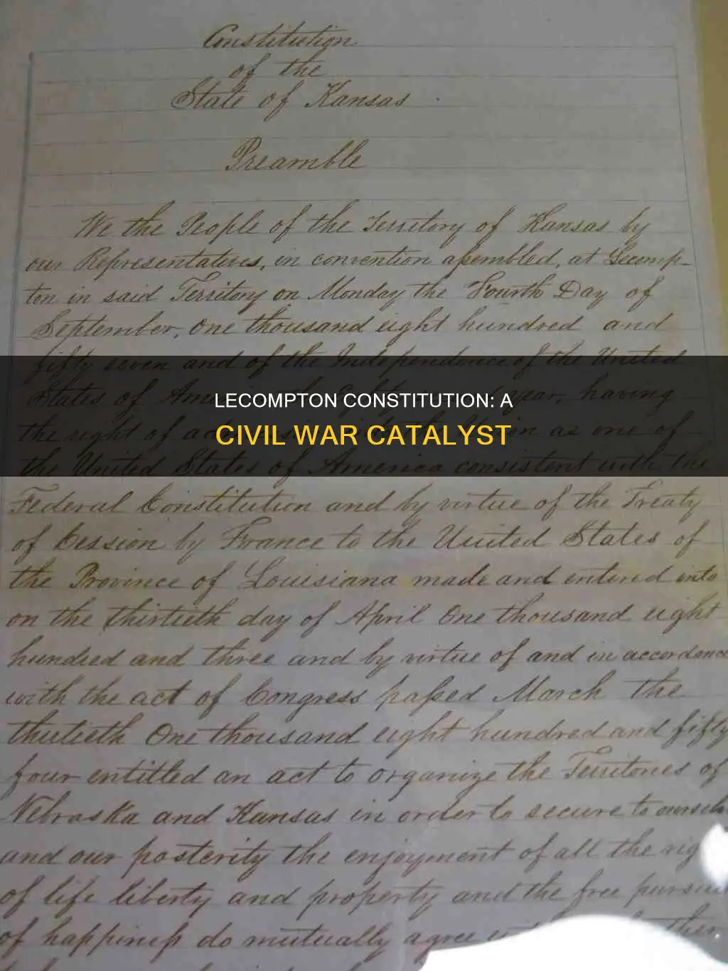 how did lecompton constitution lead to the civil war