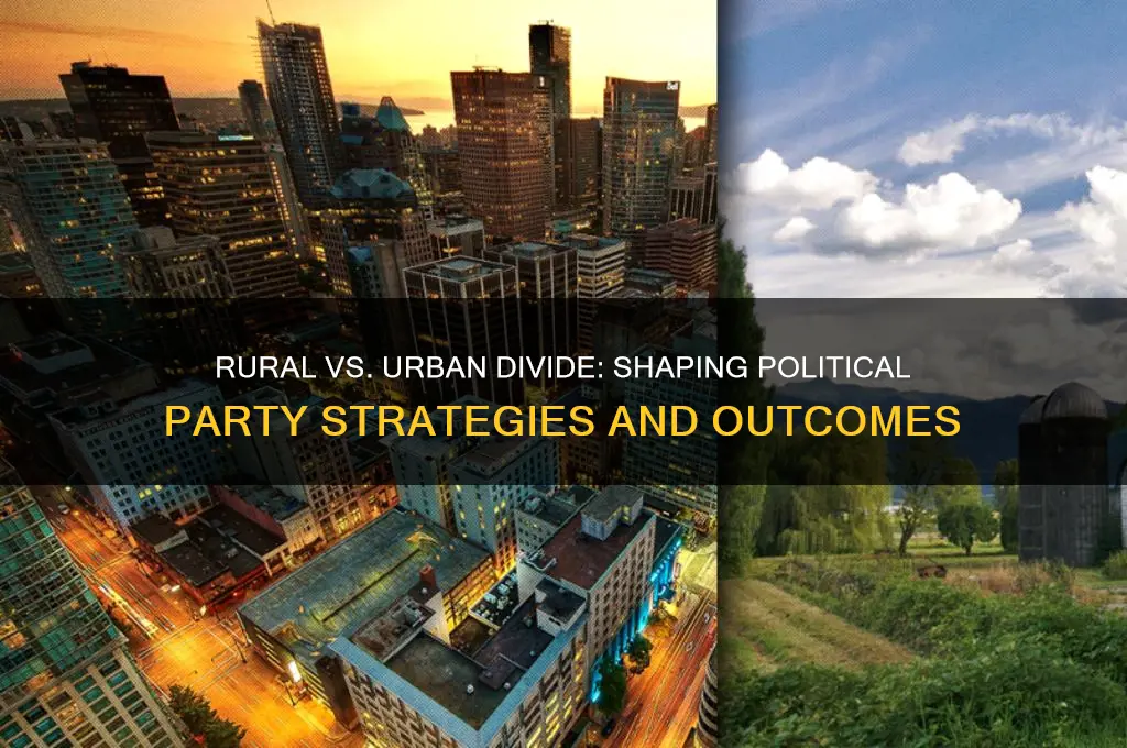 how did rural and urban communities affect the political parties