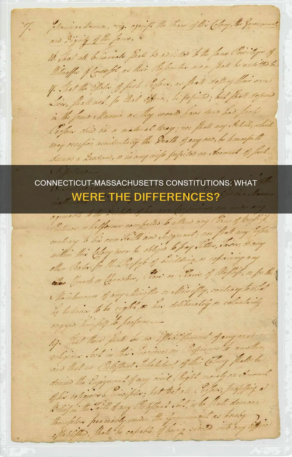 how did the connecticut and massachusetts constitutions differ