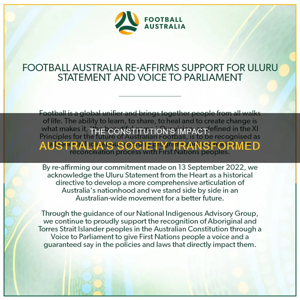 how did the introduction of the australian constitution affect society