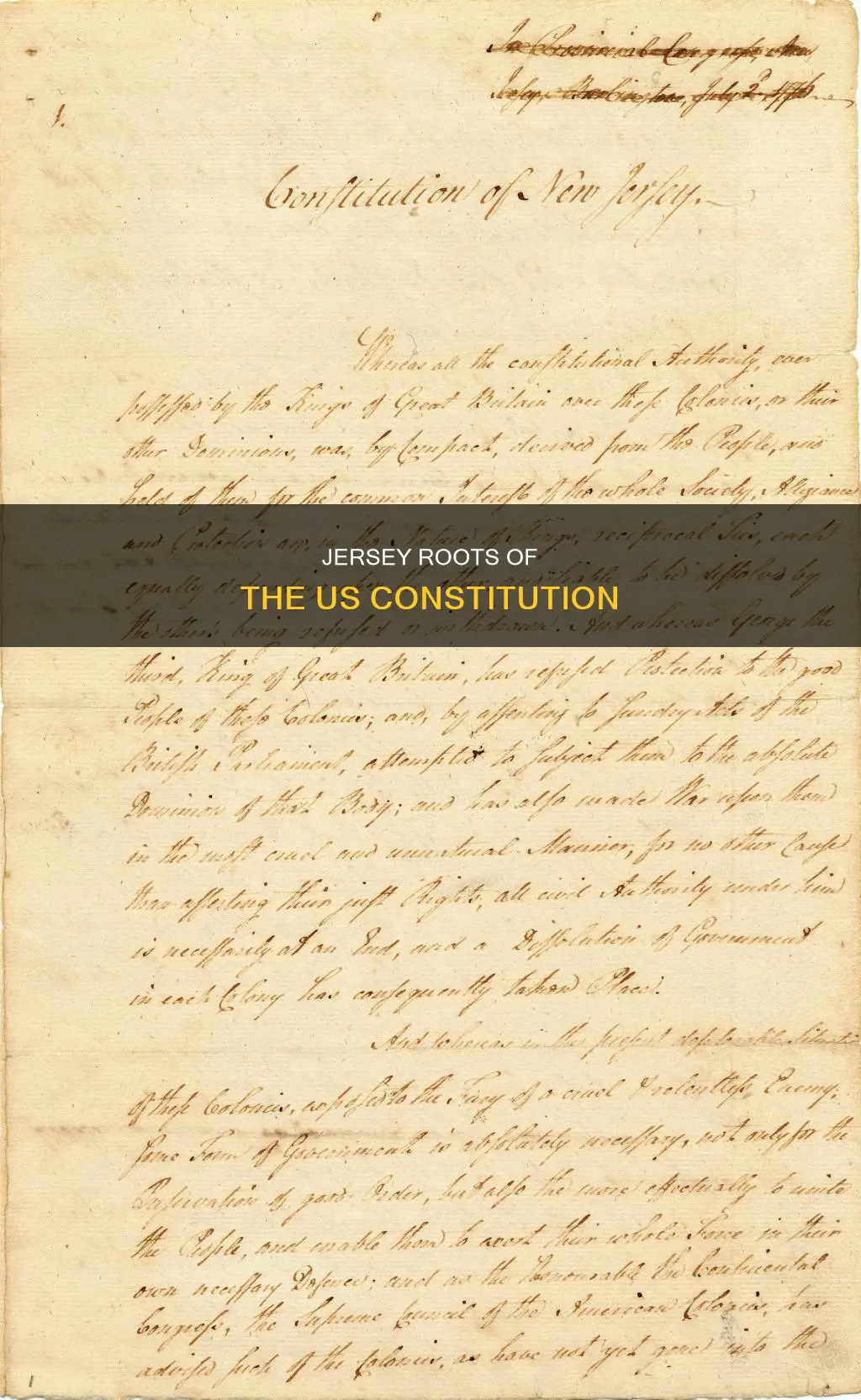 how did the new jersey colony influence the us constitution