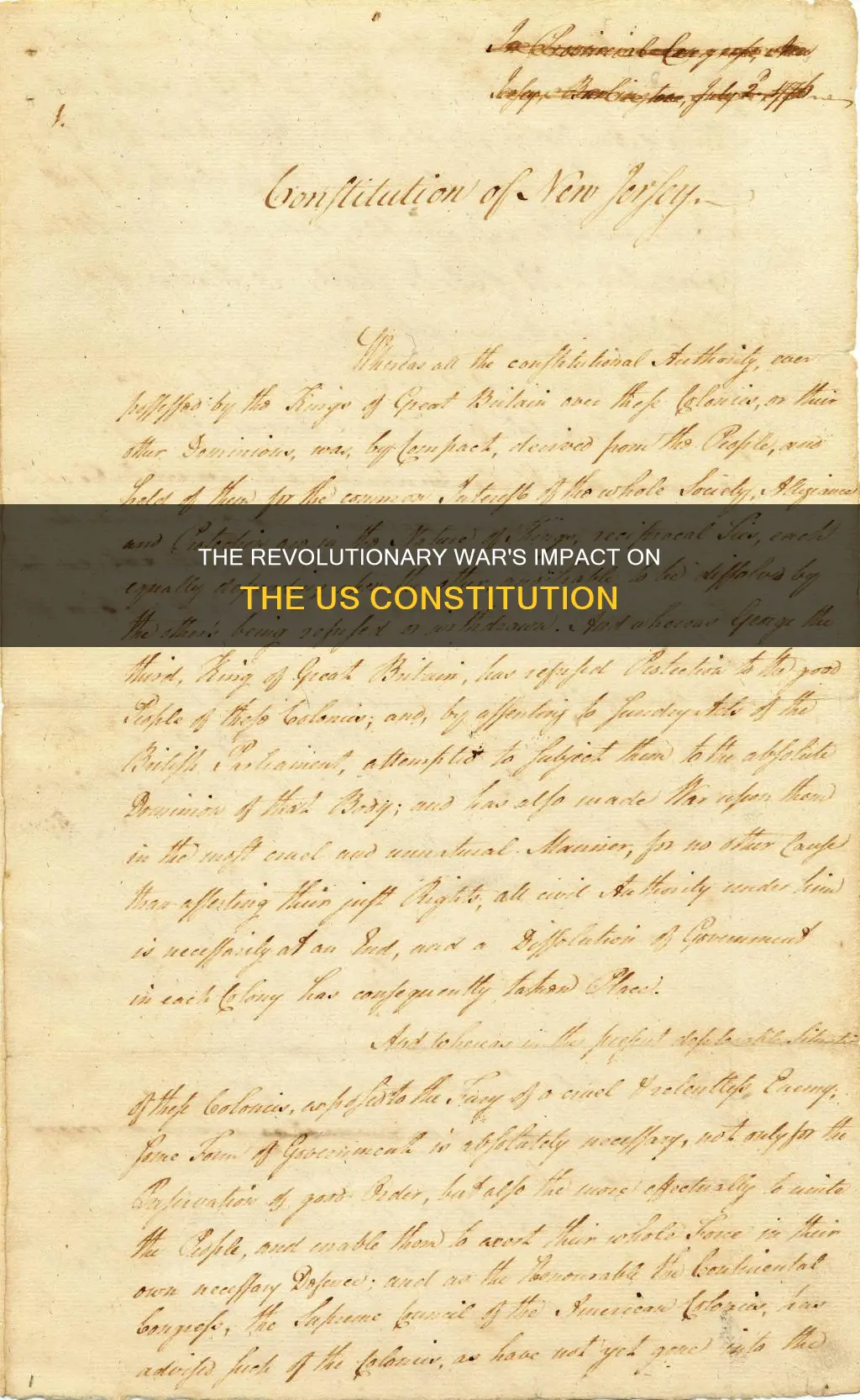how did the revolutionary war affect the constitution